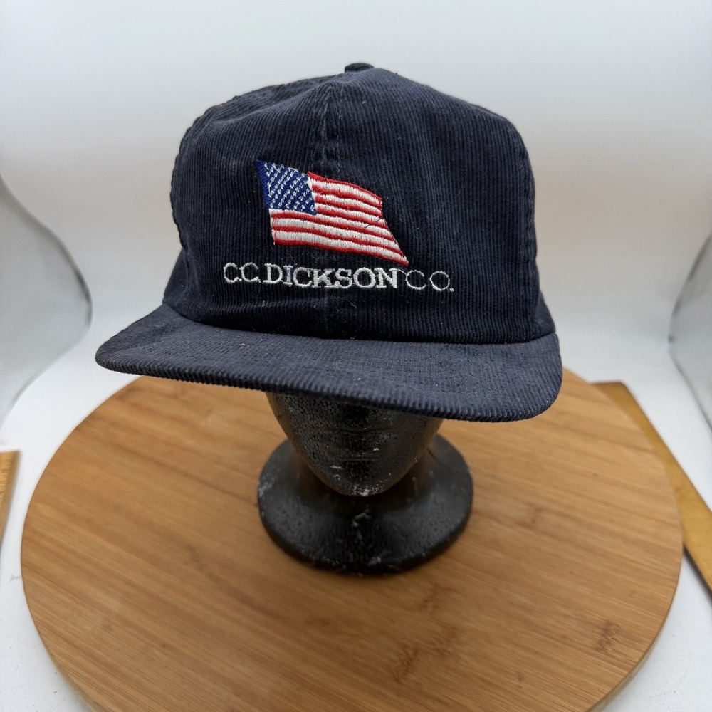 CC Dickenson Co. Embroidered American Flag Corduroy Snapback Hat Made in the USA